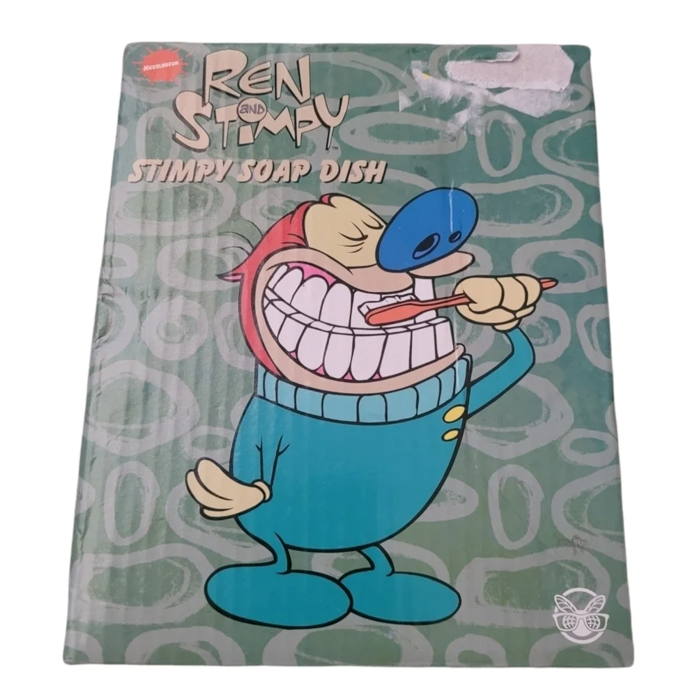 Nickelodeon The Nick‎ Box Ren & Stimpy Soap Dish Grey Ceramic